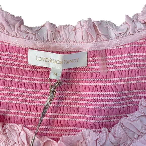 LoveShackFancy Celia Dress in Gilded Pink NWT Cottagecore Smocked Embroidered - Picture 11 of 14